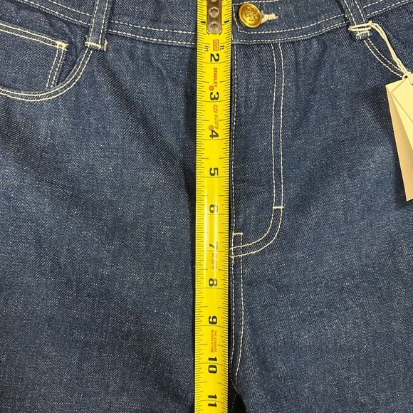 Tory Burch High Rise Cropped Jeans Contrast Stitch Size 28 - Picture 11 of 15
